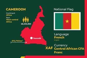 mappa infografica del camerun vettore