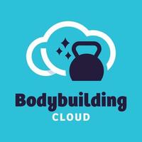 logo della nuvola di bodybuilding vettore