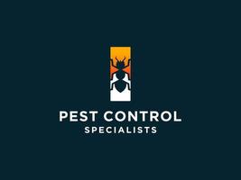 lettera iniziale i design del logo per il controllo dei parassiti con combinazione di forme di silhouette di insetti. vettore