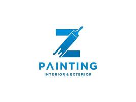 modello di logo di pittura con vettore premium del concetto z iniziale