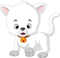 cartone animato gatto bianco vettore