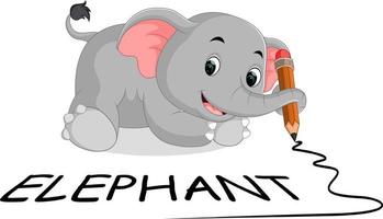 simpatici elefanti che tengono la matita vettore