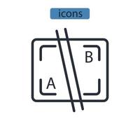 icone di test ab simbolo elementi vettoriali per il web infografico