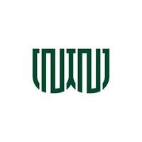 lettera wn strisce linea geometrica logo vettoriale