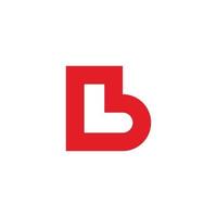 lettera b semplice rosso carino simbolo geometrico logo vettoriale