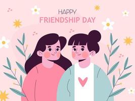 illustrazione del giorno dell'amicizia felice vettore