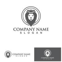 re leone logo illustrazione vettoriale design.gold leone re testa segno concetto isolato sfondo nero