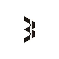 lettera b forma a matita semplice logo geometrico vettore