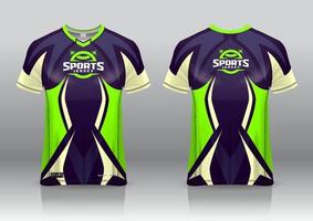 design da gioco in jersey esport vista anteriore e posteriore vettore