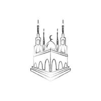 disegno dell'illustrazione di vettore dell'immagine del logo della moschea