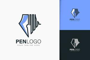 penna logo design stile lineare vettore