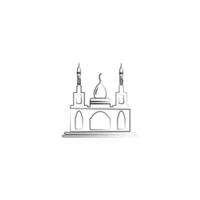 disegno dell'illustrazione di vettore dell'immagine del logo della moschea