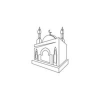 disegno dell'illustrazione di vettore dell'immagine del logo della moschea