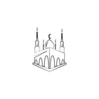 disegno dell'illustrazione di vettore dell'immagine del logo della moschea