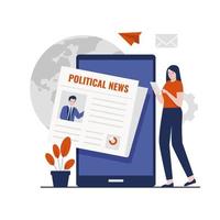 design piatto del concetto di notizie politiche vettore
