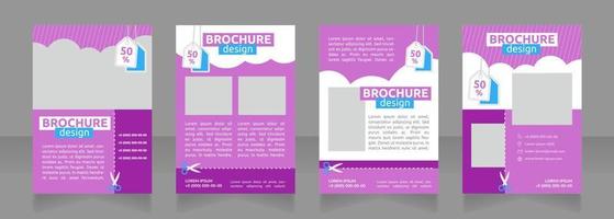 offerte promozionali con design di brochure in bianco di ritaglio coupon vettore