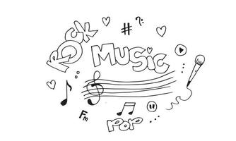 illustrazione disegnata a mano dell'insieme di musica di sottofondo musicale. illustrazione dell'immagine musicale per il concetto di design. vettore