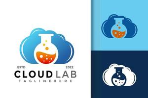 modello vettoriale di progettazione logo laboratorio cloud