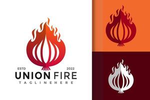 modello vettoriale di progettazione del logo del fuoco dell'unione