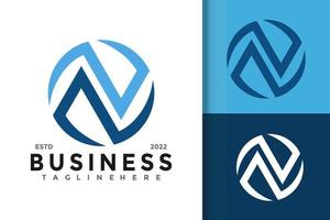 lettera n cerchio business logo design modello vettoriale