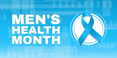 concetto di mese della salute maschile. modello di banner con consapevolezza del nastro blu. illustrazione vettoriale. vettore