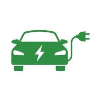 vettore di disegno dell'icona di auto elettrica verde