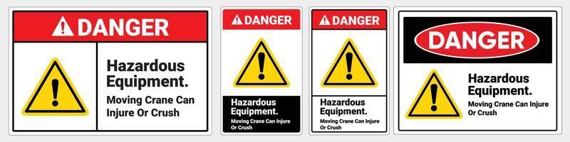 segnaletica di sicurezza attrezzature pericolose. illustrazione vettoriale. osha e ansi segno standard di pericolo. eps10 vettore