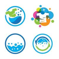 illustrazione delle immagini del logo della lavanderia vettore