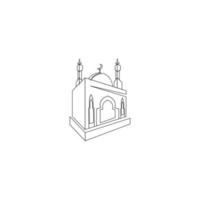 disegno dell'illustrazione di vettore dell'immagine del logo della moschea