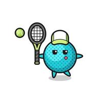 personaggio dei cartoni animati di palla appuntita come giocatore di tennis vettore