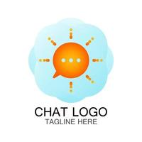 logo della chat, il fumetto forma il sole nel cielo, per un logo o un simbolo dell'azienda vettore