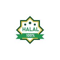 adesivo alimentare halal. segno del prodotto musulmano. menù speciale. etichetta del certificato. illustrazione vettoriale