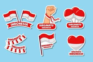 adesivo per la festa dell'indipendenza dell'indonesia vettore