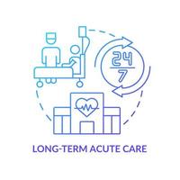 icona del concetto di gradiente blu per cure acute a lungo termine. cure ospedaliere. illustrazione della linea sottile dell'idea astratta del servizio del centro medico. disegno di contorno isolato. vettore