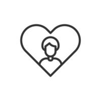 cuore uomo amore icona o logo illustrazione vettoriale