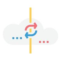servizi di tecnologia dati cloud download di rete icona vettore, database vettore