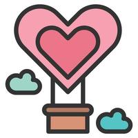 cuore palloncini amore icona o logo illustrazione vettoriale