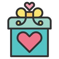 cuore confezione regalo amore icona o logo illustrazione vettoriale
