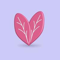 Illustrazione vettoriale dell'icona delle foglie rosa 3d, migliore per le tue immagini di proprietà della decorazione della natura
