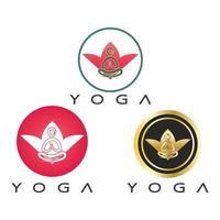 logo design di persone che fanno yoga simbolo icona illustrazione vettore