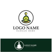 logo design di persone che fanno yoga simbolo icona illustrazione vettore