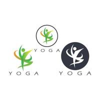 logo design di persone che fanno yoga simbolo icona illustrazione vettore