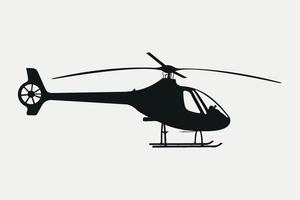 silhouette di elicottero leggero, illustrazione di aeromobili civili. vettore