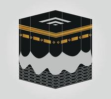 disegno kaaba mecca hajj, illustrazione del sito islamico. vettore
