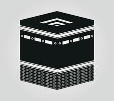 sagoma di kaaba mecca haj, illustrazione del sito islamico. vettore