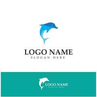 vettore di progettazione del logo dell'icona del delfino