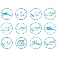 logo pinna di squalo illustrazione vettoriale design template.shark logo template-illustrazione vettoriale