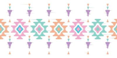 ikat bordi fatti a mano bella arte pastello. motivo chevron navajo senza cuciture in ricamo tribale, popolare, ornamento di arte geometrica azteca messicana print.design per tappeto, avvolgimento, tessuto, copertina, tessile vettore