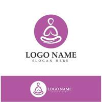 logo design di persone che fanno yoga simbolo icona illustrazione vettore