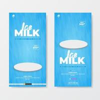 modello di banner di vendita di promozione del latte ghiacciato vettore